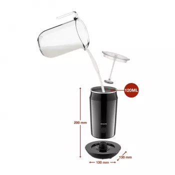 Automatinis pieno putotuvas Philips CA6500/63 Juoda 0,12 L 500 W