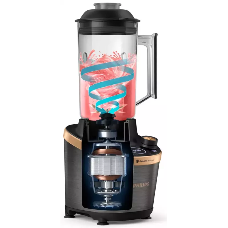 Virtuvinis blenderis Philips Flip&Juice™ HR3770/10 juodas varis