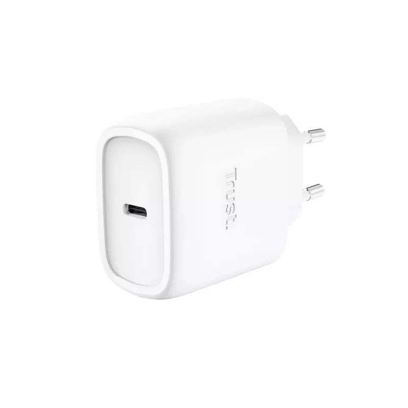 TRUST Maxo 45 W USB-C GaN įkroviklis, 45 W, USB-C išvestis, maks. 20 V, 2 m laidas, baltas