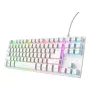 Mechaninė tenkeyless žaidimų klaviatūra TRUST GXT 833W Thado TKL — USB, QWERTY US, RGB, Balta, 87 klavišai