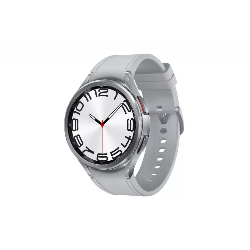 Išmanusis laikrodis Samsung Galaxy Watch6 Classic — 47 mm nerūdijančio plieno korpusas, 4G, Bluetooth, 425 mAh, pilkas dirželis