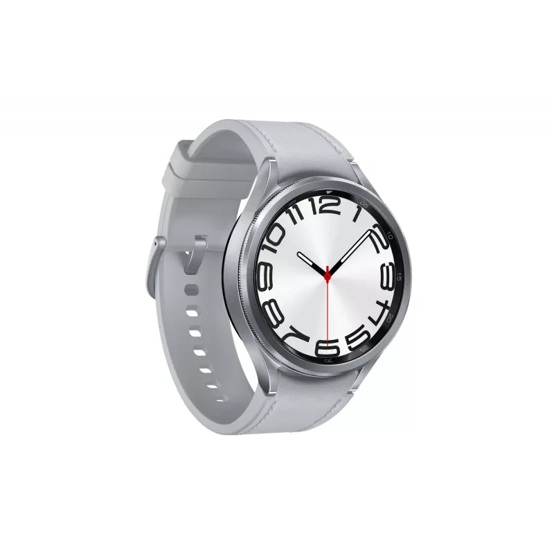 Išmanusis laikrodis Samsung Galaxy Watch6 Classic — 47 mm nerūdijančio plieno korpusas, 4G, Bluetooth, 425 mAh, pilkas dirželis
