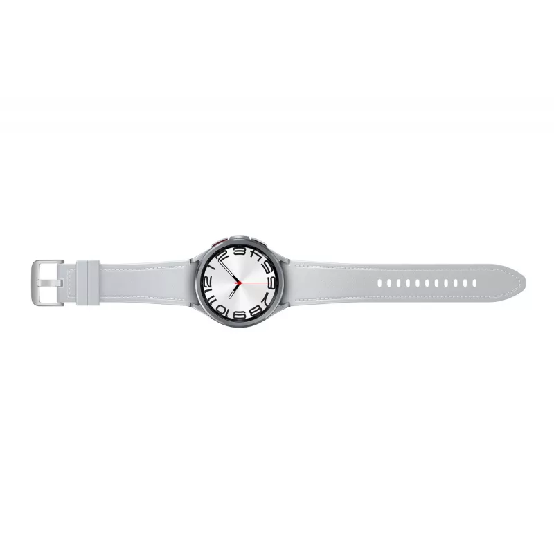 Išmanusis laikrodis Samsung Galaxy Watch6 Classic — 47 mm nerūdijančio plieno korpusas, 4G, Bluetooth, 425 mAh, pilkas dirželis
