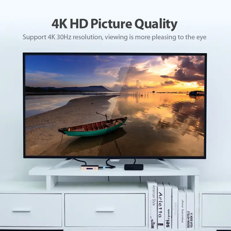 HDMI skirstytuvas Vention 1 į 4 išėjimai 4K@30Hz auksinis aliuminio lydinys