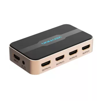 HDMI skirstytuvas Vention 1 į 4 išėjimai 4K@30Hz auksinis aliuminio lydinys