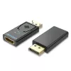 Vention DisplayPort kištukas į HDMI lizdą adapteris juodas DP HDMI paauksuotas