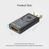 Vention DisplayPort kištukas į HDMI lizdą adapteris juodas DP HDMI paauksuotas