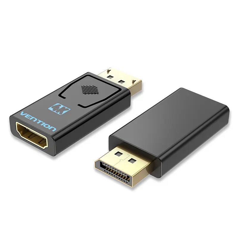 Vention DisplayPort kištukas į HDMI lizdą adapteris juodas DP HDMI paauksuotas