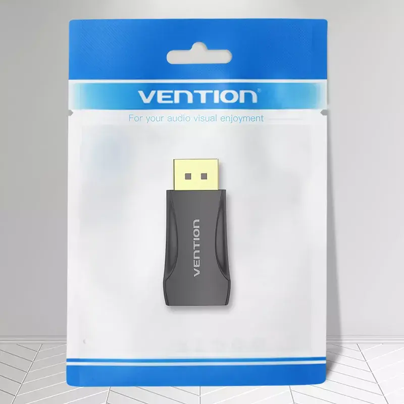 DisplayPort prie HDMI adapteris Vention HBOB0, DisplayPort kištukas prie HDMI lizdo, juodas, paauksuoti kontaktai