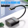Vention USB Type-C į HDMI adapteris TDCBB, 0,15 m, 3840×2160, juoda, ABS