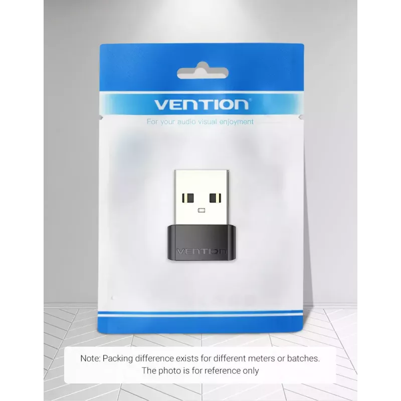 USB adapteris Vention CDWB0 USB 2.0 USB-A (vyriškas) į USB-C (moteriškas) juodas PVC