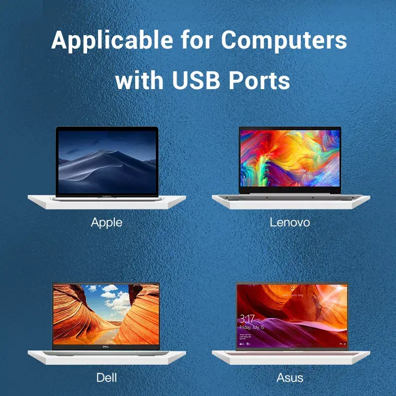 USB 2.0 šakotuvas Vention 3 prievadų su 100M Ethernet adapteriu, USB 2.0 pagrindinis įrenginys, 4 prievadai, juodas