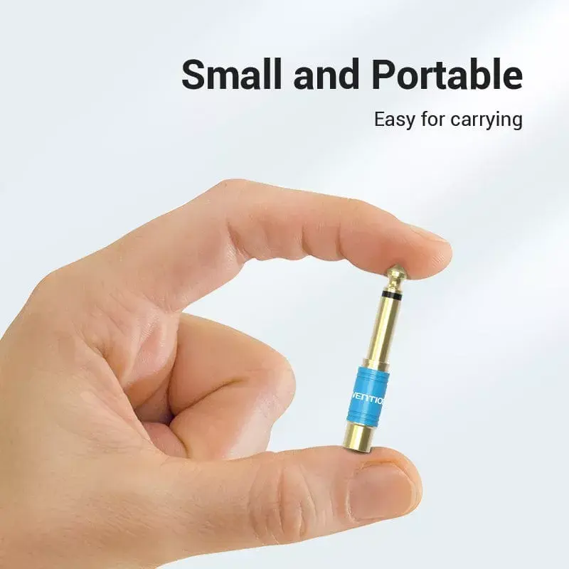 Garso adapteris Vention VDD-C03 — 6,5 mm (kištukas) į RCA (lizdas), paauksuoti kontaktai, mėlynas