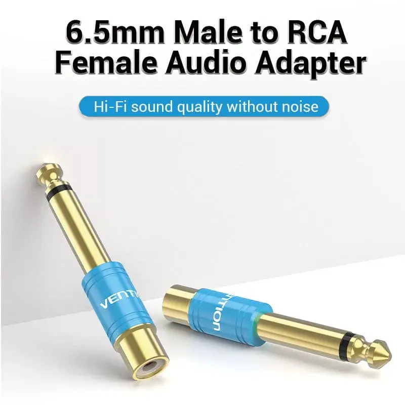 Garso adapteris Vention VDD-C03 — 6,5 mm (kištukas) į RCA (lizdas), paauksuoti kontaktai, mėlynas