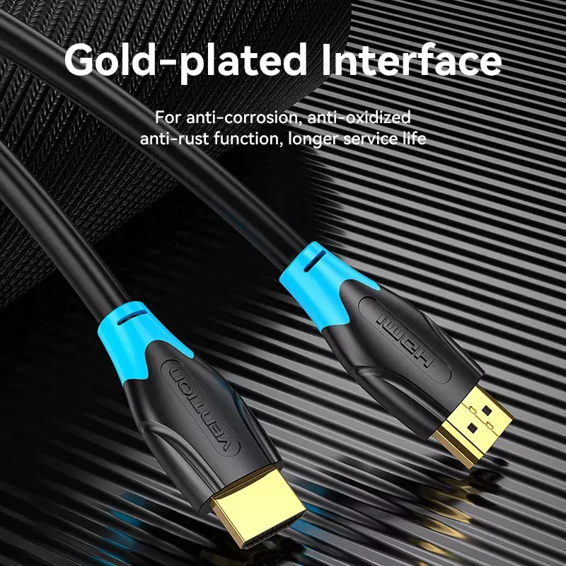 HDMI laidas Vention 2 m, HDMI 2.0, 18 Gbit/s, 4K@60Hz, HDR, ARC, Ethernet, juodas