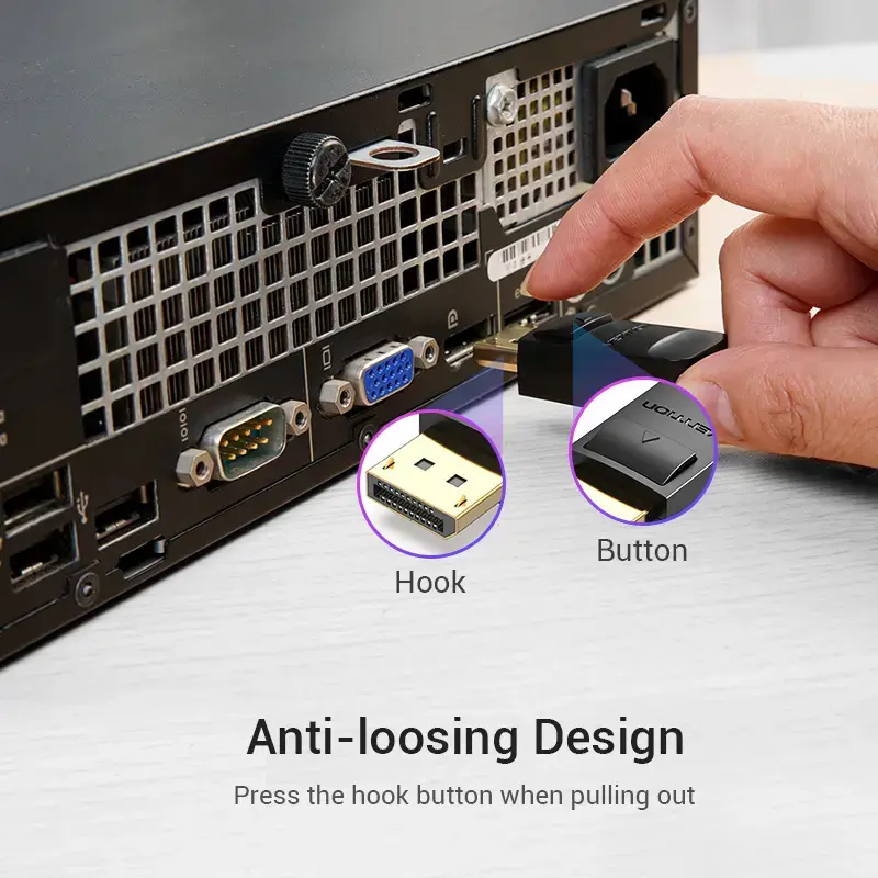 Vention DP į HDMI kabelis 1,5 m juodas DisplayPort HDMI 1,5m