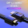 Vention DP į HDMI kabelis 1,5 m juodas DisplayPort HDMI 1,5m