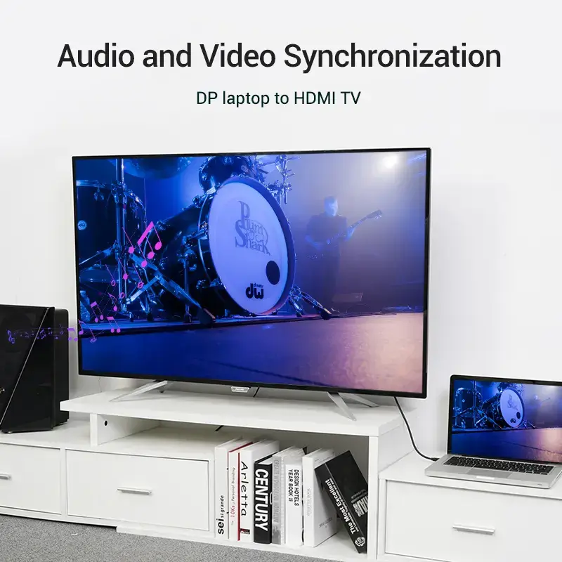 Vention DP į HDMI kabelis 1,5 m juodas DisplayPort HDMI 1,5m