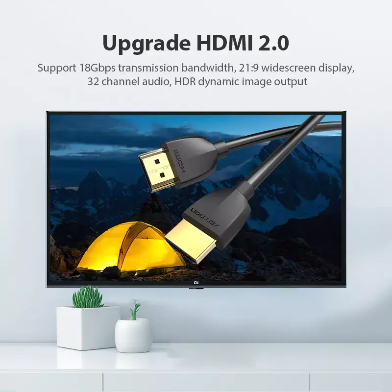 Vention nešiojamas HDMI laidas 3M juodas HDMI 2.0 18 Gbit/s