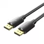 DisplayPort laidas, kištukas–kištukas, Vention, 1,5 m, 4K HD, juodas, 6 mm skersmuo