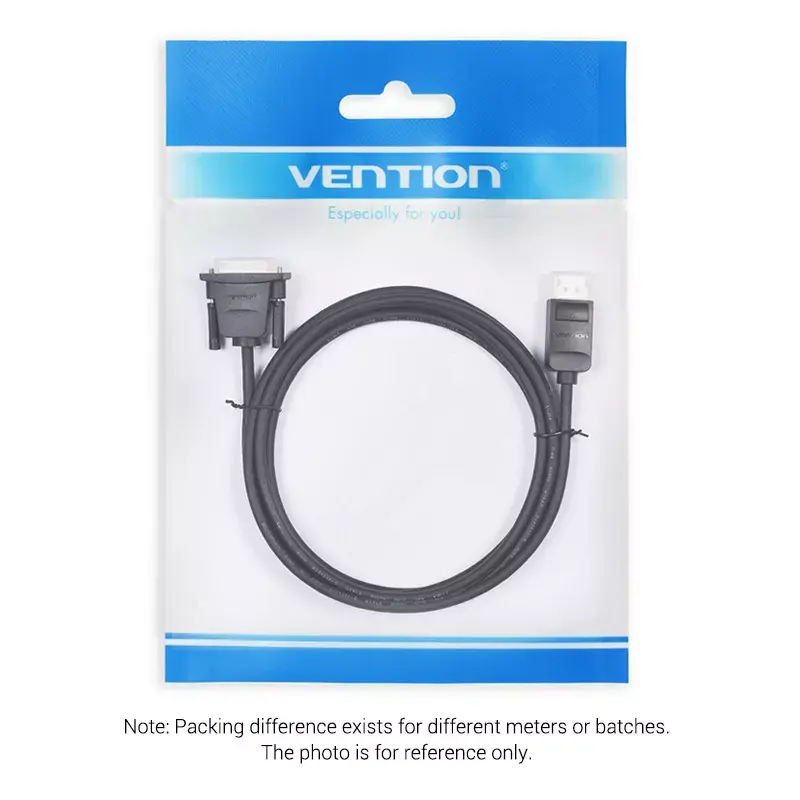DisplayPort į DVI kabelis Vention HAFBH — DisplayPort į DVI, 1 m, juodas, 5,2 mm