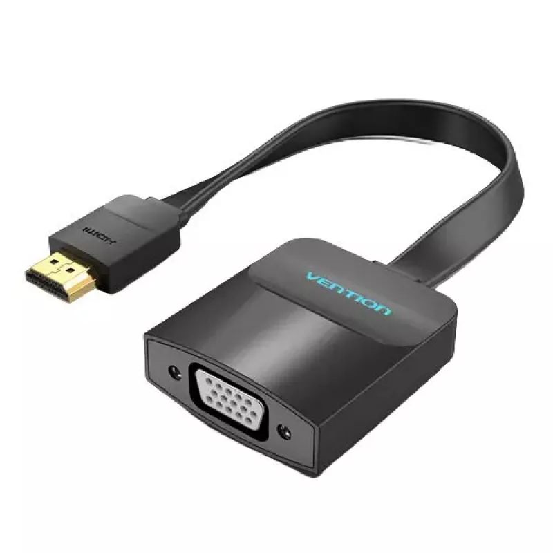 Vention plokščias HDMI į VGA keitiklis 0,15 m juodas VGA D-Sub HDMI A tipo