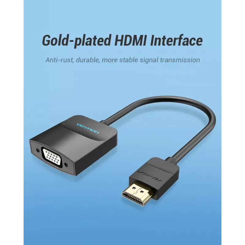 Vention HDMI į VGA keitiklis 0,15 m juodas HDMI Type A VGA