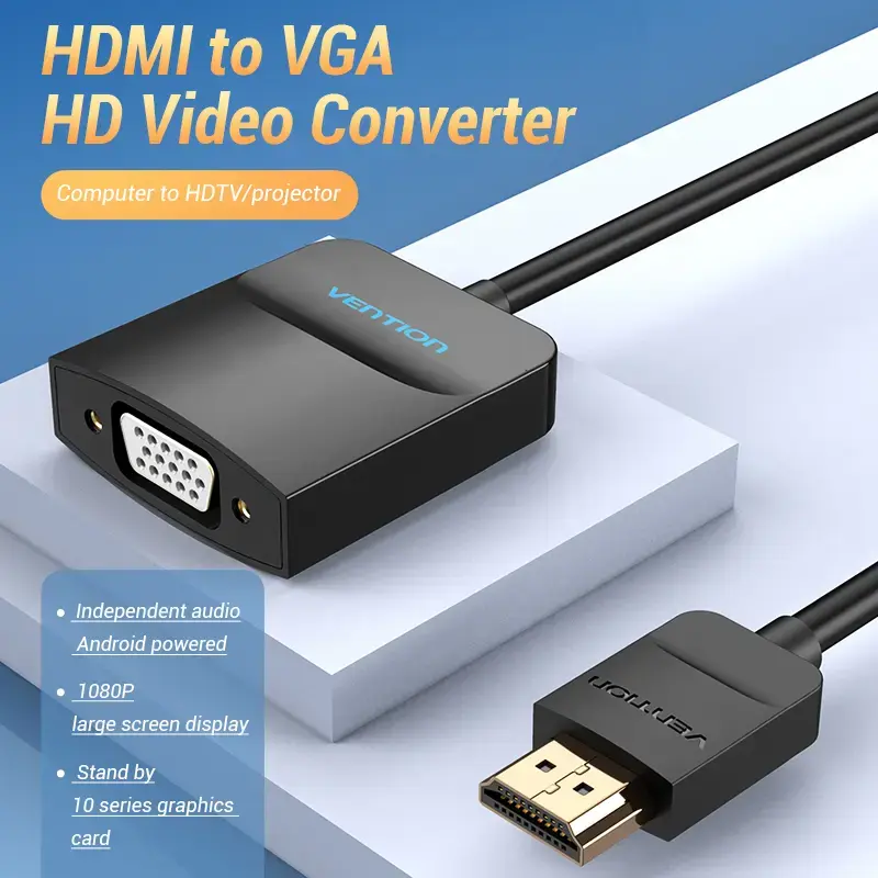 Vention HDMI į VGA keitiklis 0,15 m juodas HDMI Type A VGA