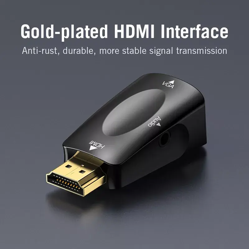 HDMI į VGA keitiklis Vention AIDB0 1080p juodas