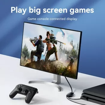HDMI į VGA keitiklis Vention 0,15 m juodas HDMI Type A VGA D-Sub Micro USB garso