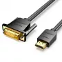 Vention HDMI į DVI kabelis 3M juodas HDMI Type A DVI-D 3m