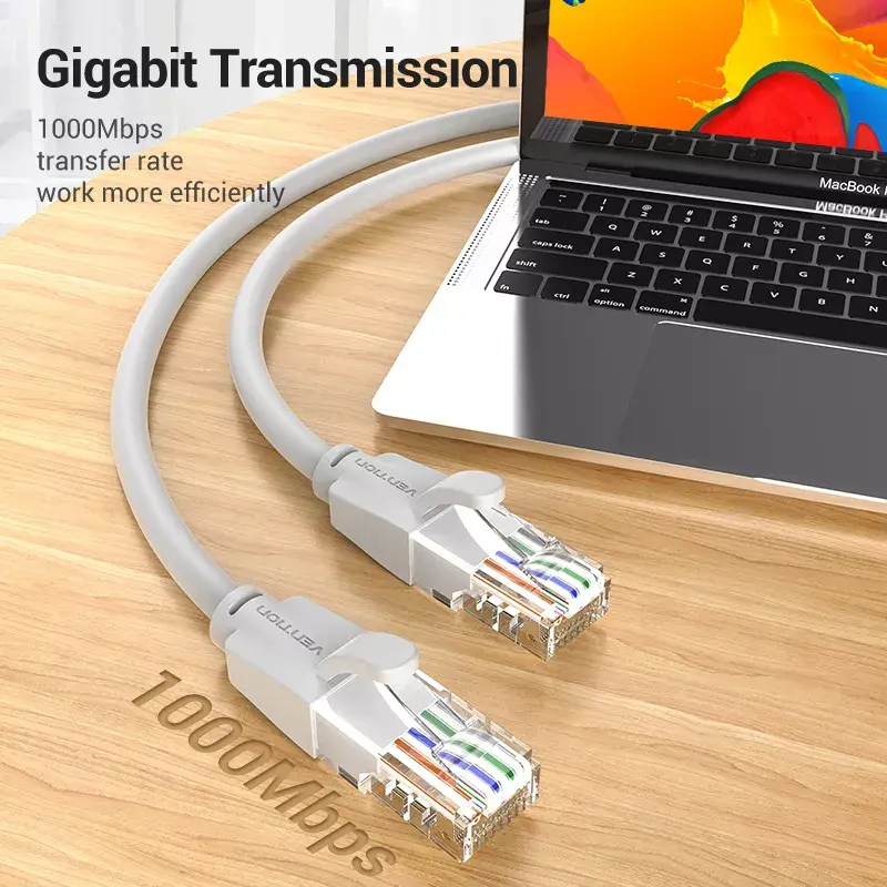 Tinklo kabelis Vention Cat.6 UTP komutacinis kabelis RJ-45 0.5 m Pilkas