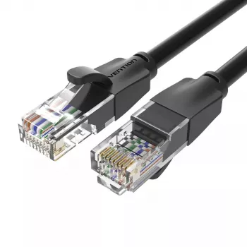 Tinklo kabelis Vention Cat.6 UTP komutacinis kabelis RJ-45 20 m, juodas