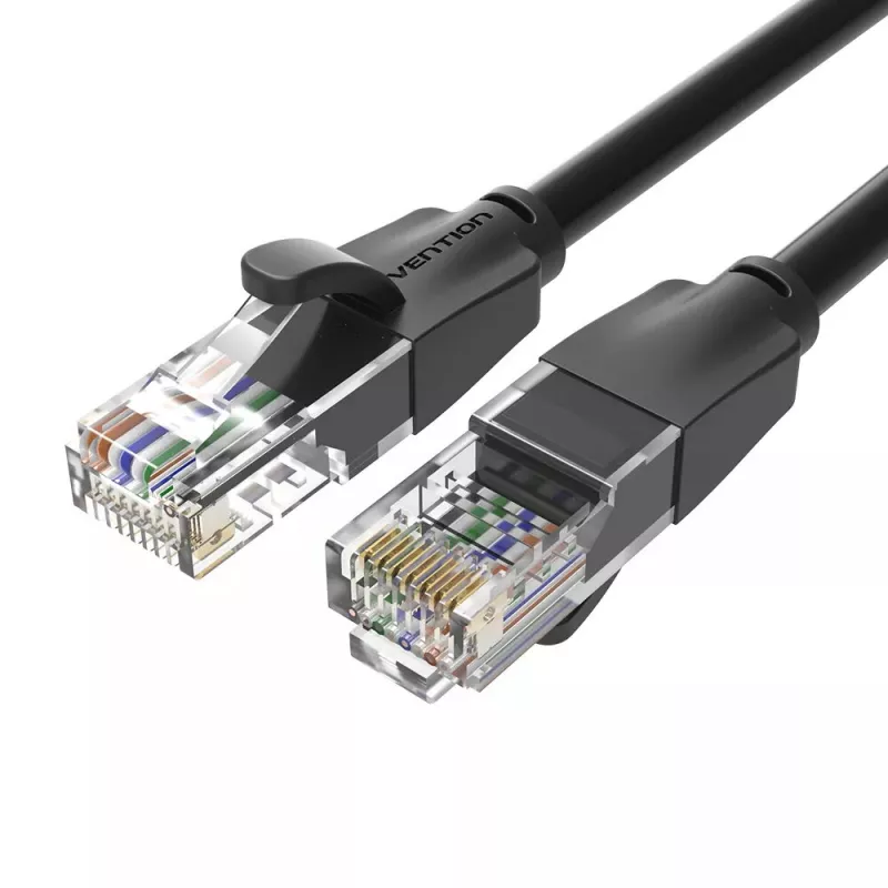 Tinklo kabelis Vention Cat.6 UTP komutacinis kabelis RJ-45 20 m, juodas