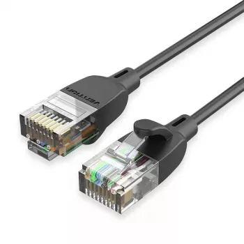 Tinklo kabelis Vention Cat.6A U/UTP 5 m, RJ-45 – RJ-45, juodas