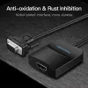 VGA į HDMI keitiklis Vention 0,15M juodas VGA HDMI Micro USB garsas