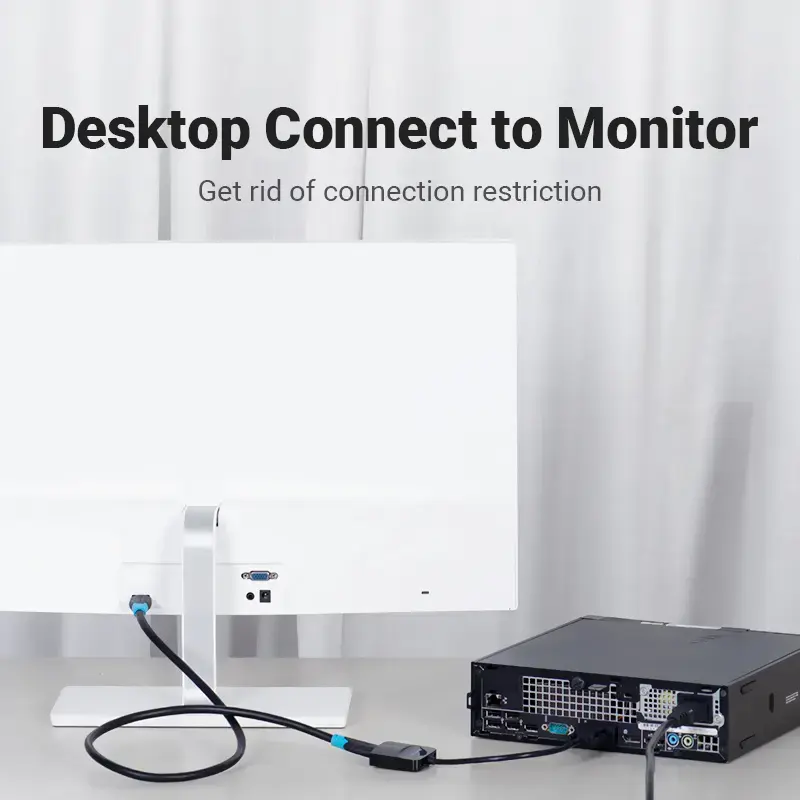 VGA į HDMI keitiklis Vention 0,15M juodas VGA HDMI Micro USB garsas
