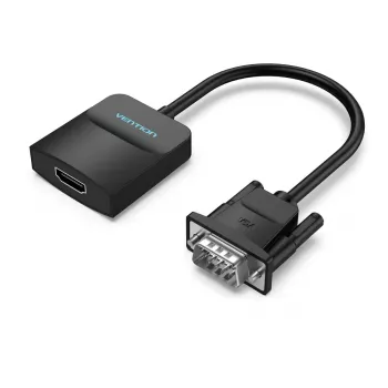 VGA į HDMI keitiklis Vention 0,15M juodas VGA HDMI Micro USB garsas