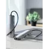 Dokas Vention Daugiafunkcinis USB-C į HDMI USB3.0x3 RJ45 SD TF TRRS 3.5mm PD 0.15M Pilkas Aliuminio lydinys