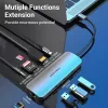 Dokas Vention Daugiafunkcinis USB-C į HDMI USB3.0x3 RJ45 SD TF TRRS 3.5mm PD 0.15M Pilkas Aliuminio lydinys
