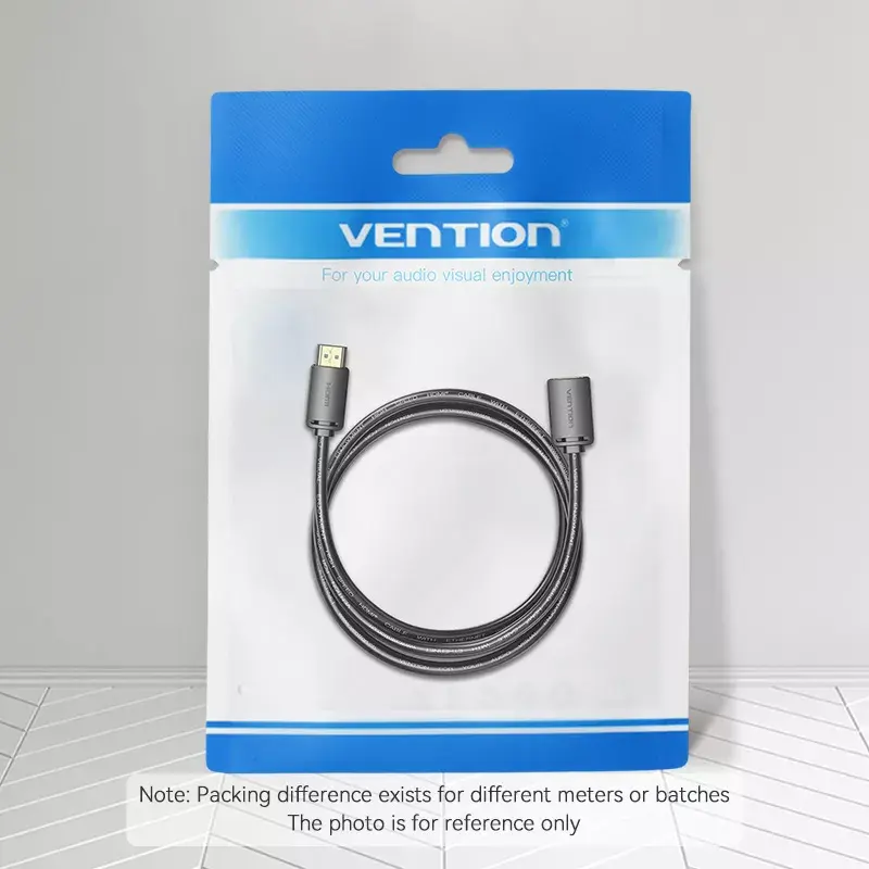 HDMI kabelis Vention HDMI-A kištukas į HDMI-A lizdą 2 m, HDMI 2.0 18 Gbit/s, 4K, auksuoti kontaktai, juodas