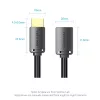 HDMI kabelis Vention HDMI-A kištukas į HDMI-A lizdą 2 m, HDMI 2.0 18 Gbit/s, 4K, auksuoti kontaktai, juodas
