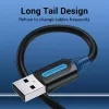 USB 2.0 A–A kabelis Vention 2 m, juodas PVC, USB A į USB A, 0,48 Gbit/s