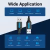 USB 2.0 A–A kabelis Vention 2 m, juodas PVC, USB A į USB A, 0,48 Gbit/s