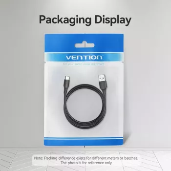 Vention USB 2.0 A kištukas į C patiną 3A laidas 0,25 m juodas