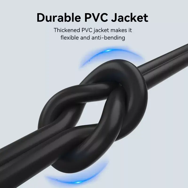 USB 2.0 A į C laidas Vention 3 m, 0,48 Gbit/s, USB A į USB C, 3A, juodas