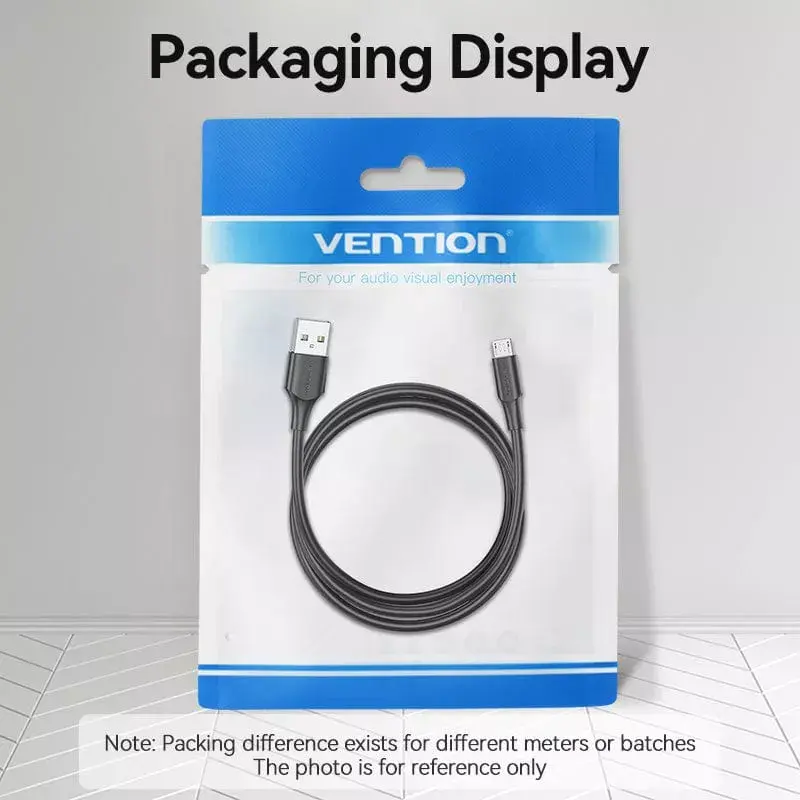 Vention USB 2.0 A laidas, kištukas – Micro-USB B kištukas, 2A, 1 m, juodas
