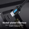 USB A į A kabelis Vention CONBD 0,5 m, USB 3.2 Gen 1 (5 Gbit/s), juodas