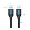 USB A į A kabelis Vention CONBD 0,5 m, USB 3.2 Gen 1 (5 Gbit/s), juodas