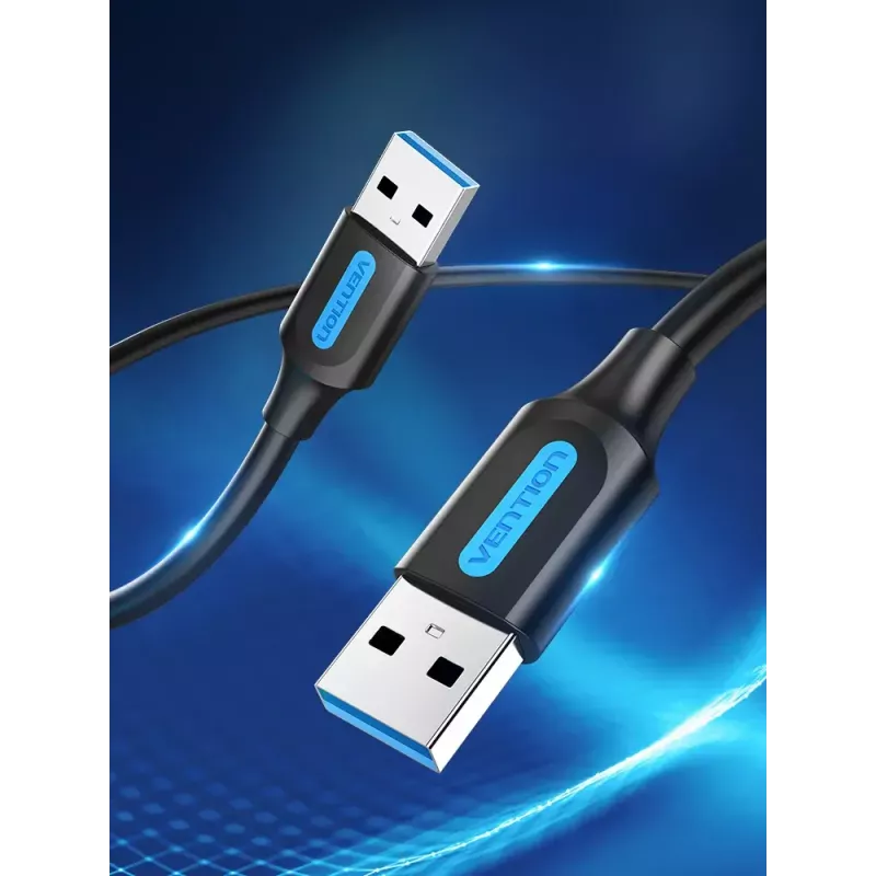 USB A į A kabelis Vention CONBD 0,5 m, USB 3.2 Gen 1 (5 Gbit/s), juodas